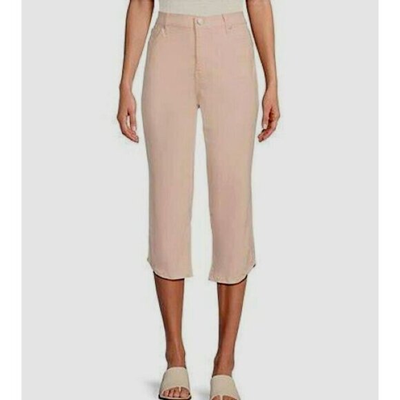 Code Bleu SoHo Hi Rise Cropped Jeans Capri Pockets Pink Stretch - 18W - Picture 1 of 8